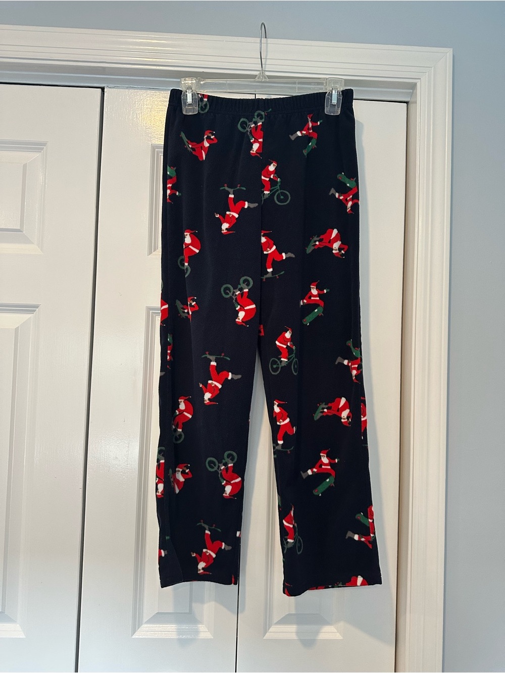 Carter's Navy Pajama Pants with Red Santa Print